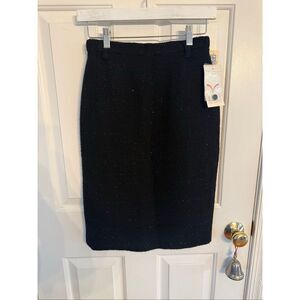 Vintage Mondi The Company Black Boucle Sparkle Pencil Skirt sz 36 US 6 NWT Italy